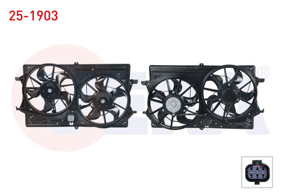 Veka 25-1903 Fan Motor (Su + A/C) with Shroud Twin Fan Ford Focus I 1.4i 16V-1.6i 16V-1.8i 16V-1.8 — Motors, Pumps & Antennas