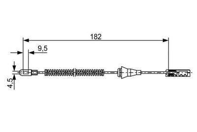 Bosch 1987482449 El Brake Cable Short Astra H Zafira A Bm 04 — Brake Cables & Hardware