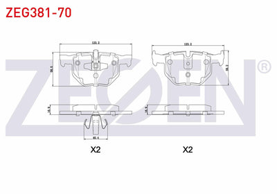 Zegen ZEG381-70 Brake Pad Rear BMW 3 Series (E90) 318 Cl 2005-2011 / (E90) 320 i 2005-2011 / (E90) 320 D 2005-20 — Brake Pads