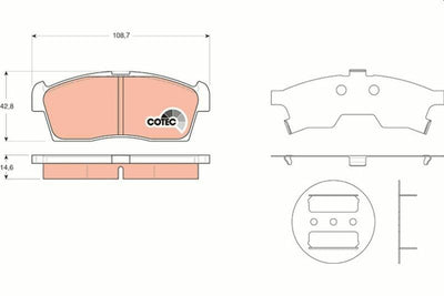 TRW GDB3411 Front Brake Pads - Disc Brake Set for Suzuki Alto Ignis & Daihatsu Sirion