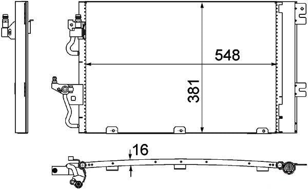 MGA 82136 A/C Condenser-(Opel: Astra H 1.4 1.8 /Zafira A-B 04 -) — Condensers & Evaporators