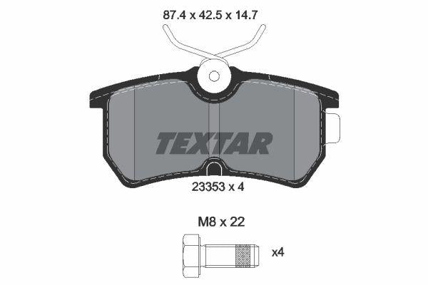 Textar 2335301 Brake Pad Rear Focus Bm 98 — Brake Pads