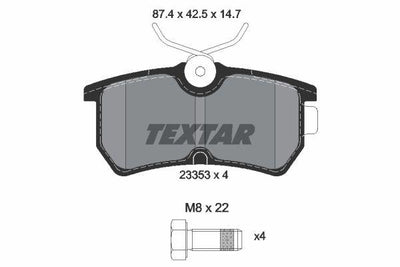 Textar 2335301 Brake Pad Rear Focus Bm 98 — Brake Pads