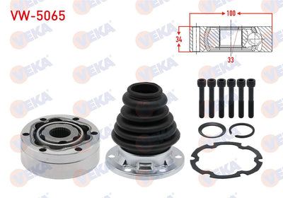 Veka VW-5067 CV Joint Left Front Inner 33X34x100 VW Golf III (1H1) 91-99 / Golf IV (1J1) TDI 97-05 — Axles, CV Joints & Boots
