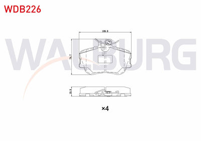 WALBURG WDB226 Brake Pad Front Mercedes C Series (W202) 1993-2000 — Brake Pads