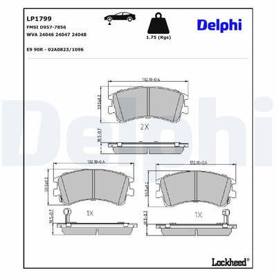 Delphi LP1799 Brake Pad Front Mazda 6 Hatchback Sedan Station Wagon 1.8-2.3 02-08 — Brake Pads