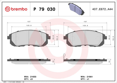 Brembo P79030 Brake Pad Front Low-Met Suzuki