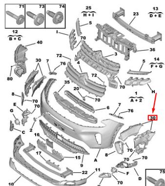 PSA 1685322180 Front Bumper Bracket Left Citroën C5 AirCross C84 — Reinforcements & Brackets