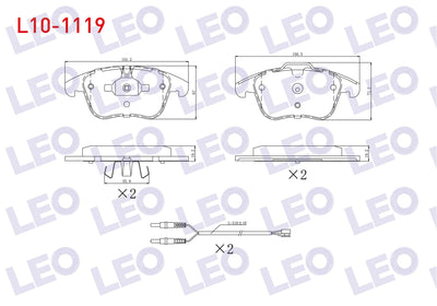 LEO L10-1119 Brake Pad Front with Connector Citroen C5 III 1.6 HDi 2008-2015 / Mondeo IV 2.0i 2007-2014 / Mondeo — Brake Pads