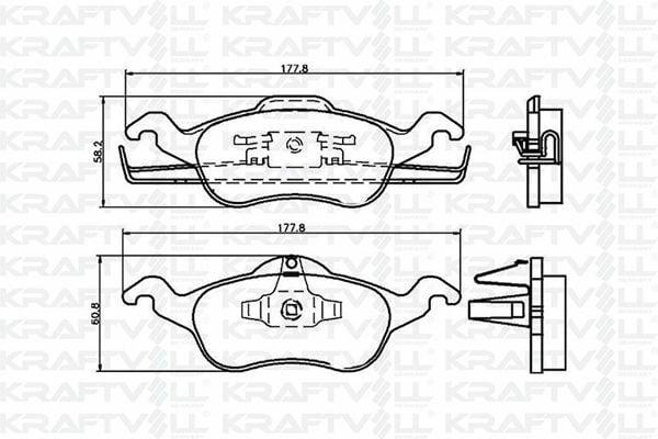 KRAFTVOLL Front Brake Pad - Performance for Focus 1.6 16V / 1.8 16V / 1.8 TDCI / 2.0 16V (1998-2004) — Brake Pads