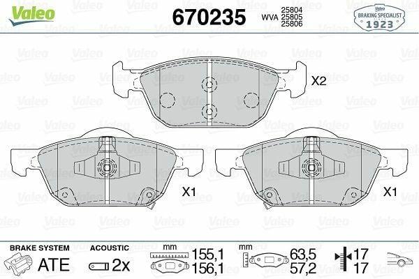 VALEO 670235 Brake Pads