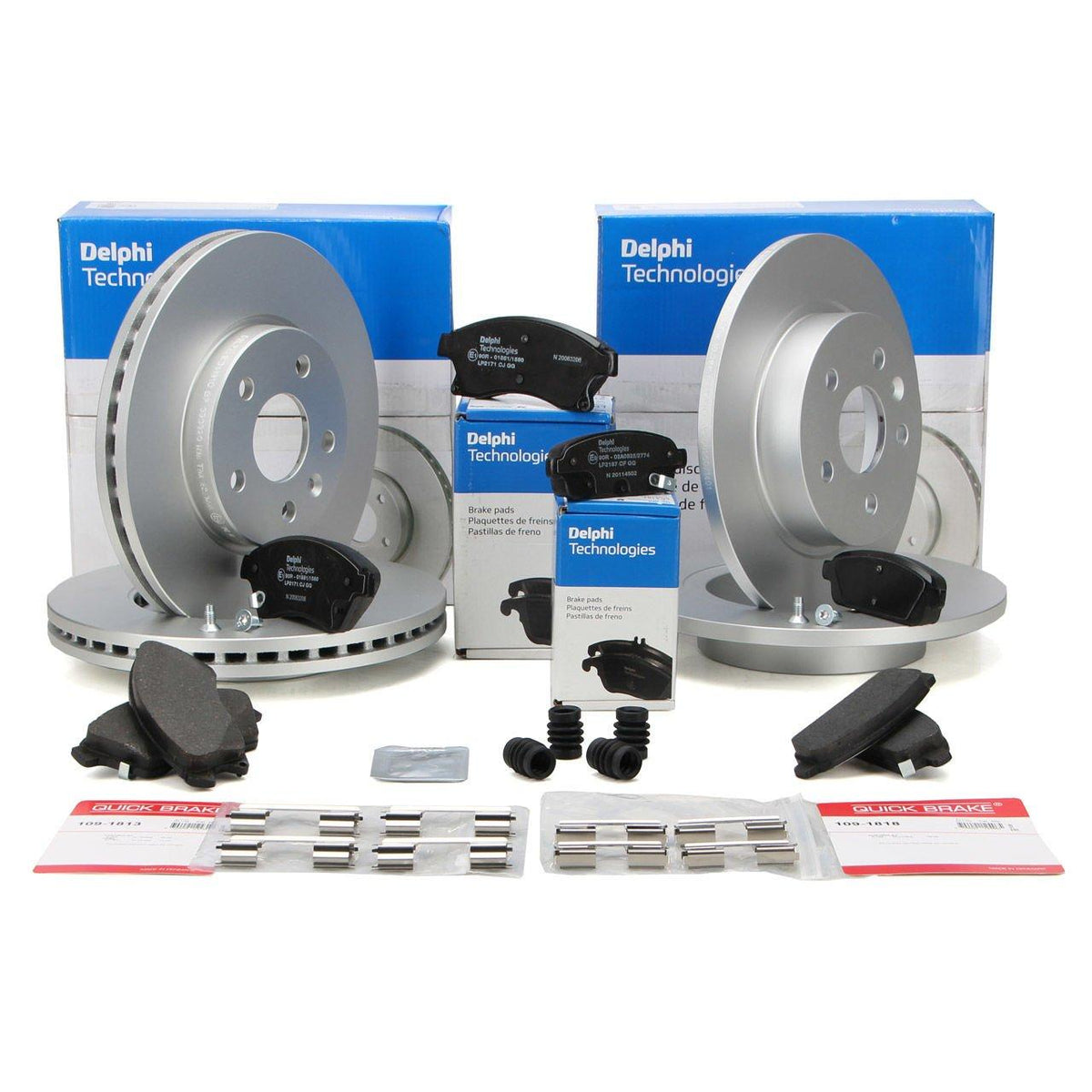 Delphi Opel Astra J Brake Kit - Front & Rear Disks & Pads for 1.6 Diesel Cars — Brake Cables & Hardware
