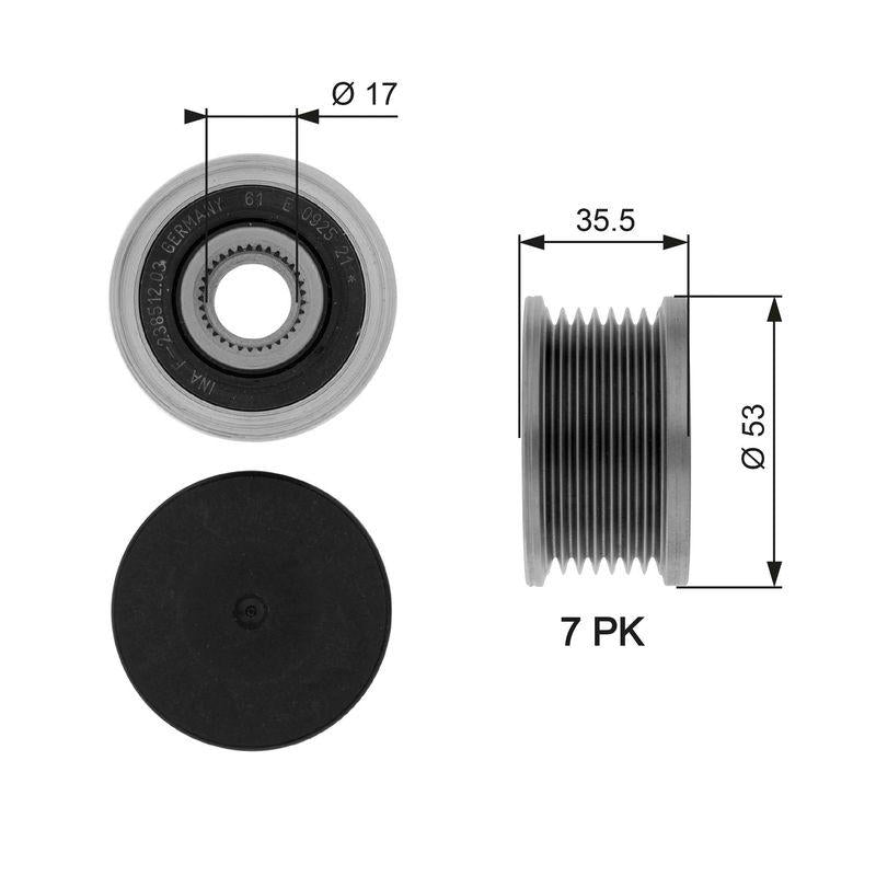 Gates OAP7110 Alternator Pulley Master II Movano 03- Qashqai J11 X-Trail T32 Traffic III