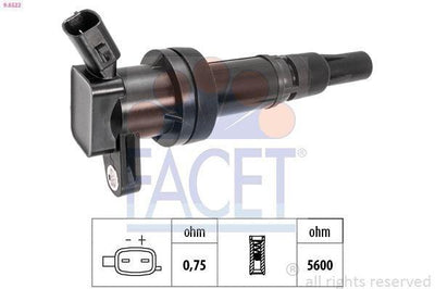 FACET Ignition Coil 9.6522 - Compatible with Hyundai i20 (2014+), Kia Rio (2011+), Picanto (2011+) — Coils & Plugs