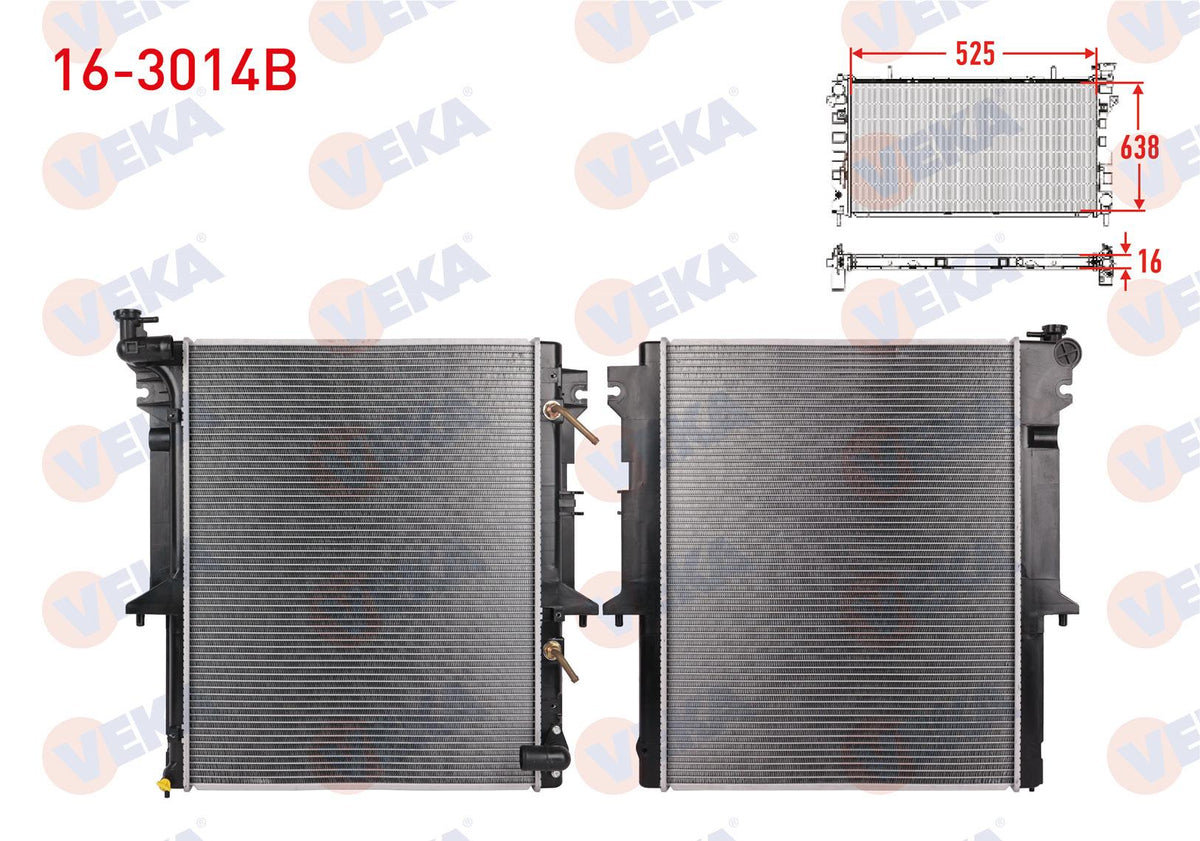 Veka 16-3014B Su Radiator Brazing Mitsubishi L 200 (Kbt,Kat) 2.5 DiD A-T 2004 — Radiators & Fans