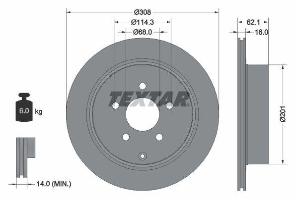 Textar 92149303 Brake Disc Pro — Brake Rotors & Drums