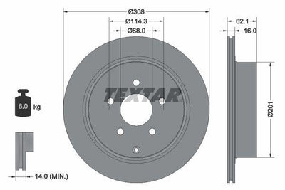 Textar 92149303 Brake Disc Pro — Brake Rotors & Drums