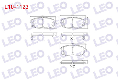LEO L10-1123 Brake Pad Front with Wear Indicator Hyundai i30 1.6i 2007-2011 /i30 1.6 CRDi 2007-2011 /i30 1.6 CRD — Brake Pads
