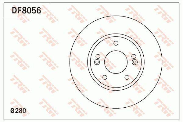 TRW DF8056 Disc Brake - Ventilated 12-Inch for i30 and Ceed — Brake Rotors & Drums