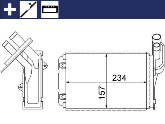 MAHLE AH99000S - Heater Radiator for Renault R19, Clio, Kangoo — Radiators & Fans