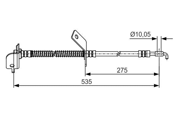 Bosch 1987481415 Brake Hose Front Right 08- i30-Ceed