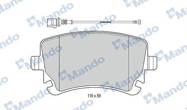 MANDO MBF015207 Brake Pad Rear 03-T.Porter.T5 + Fs - ECE R90 Approved — Brake Pads