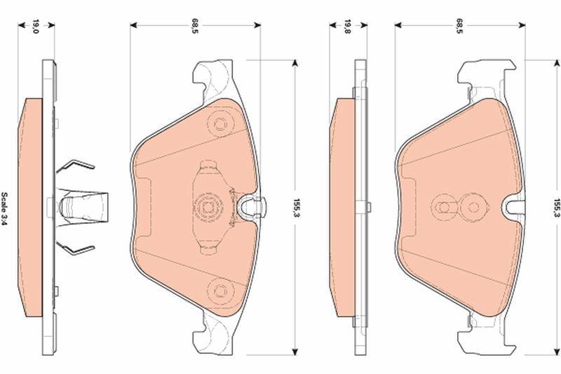 TRW GDB1854 Brake Pads - Front for BMW F10, F11 and 2 more models