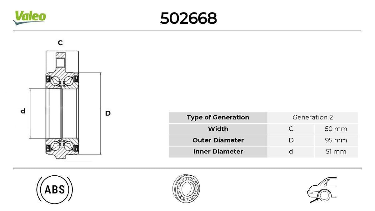 Valeo 502668 On / Rear Wheel Hub Cayenne 10 > Touareg 10 > 18 Active Sensor — Hub Assemblies
