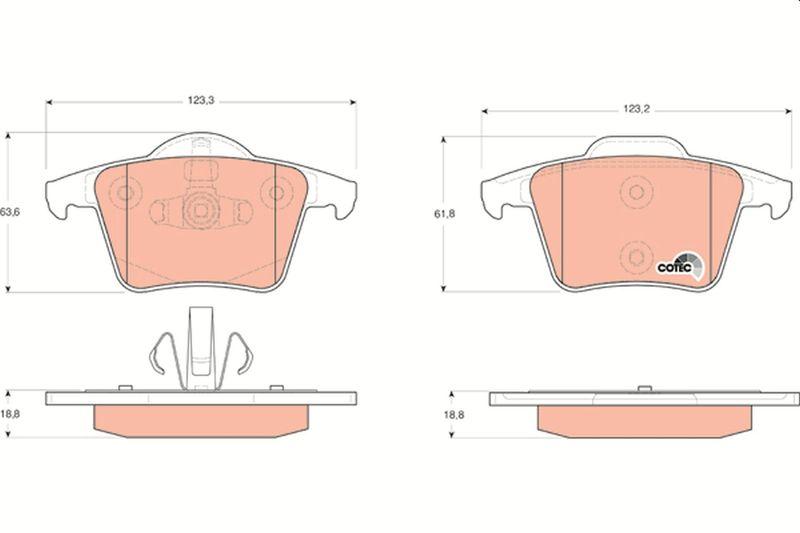 TRW GDB1566 Brake Pad Rear Volvo Xc90 I D3/D5/V8/3.2 Awd 02-14 — Brake Pads