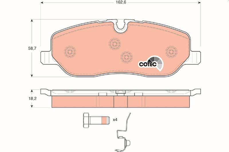 TRW GDB1631 Front Brake Pad Discovery III IV Range Rover III Sport 2.7-4.4 02-18