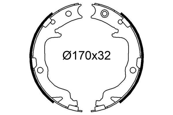 Valeo 564241 Parking Brake Shoe Chrysler Sebring (Js) 2.0 Crd 07-10 Lancer 08-16 Asx 10-Outlander 0 — Brake Cables & Hardware