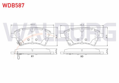WALBURG WDB587 Brake Pad Front Suzuki Sx4 (Gy) 1.5 Vvt-I 2006-2013 / Sx4 (Gy) 1.6 4X4 2006-2013 / Fiat Sedici 1. — Brake Pads