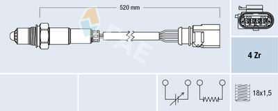 FAE 77438 Oxygen Sensor Katalitik Konvektör and earlier Golf5 Golf6 Polo Ibiza Fabia 04