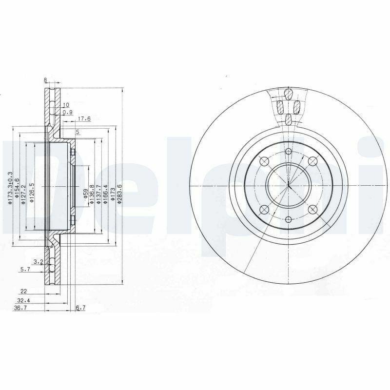 Delphi BG2407 Brake Discs - Front for Bravo I & II — Brake Rotors & Drums