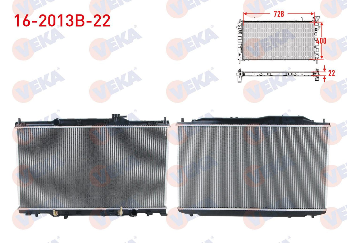 Veka 16-2013B-22 Su Radiator Brazing Thickness 22mm Honda Cr-V I 2.0I 16V A / T 1995-2002 — Radiators & Fans