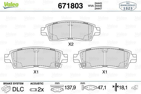 Valeo 671803 Brake Pad Rear Chevrolet Traılblazer Awd 01-08 Isuzu Ascender Awd 03-Saab 9-7X 04-12 — Brake Pads