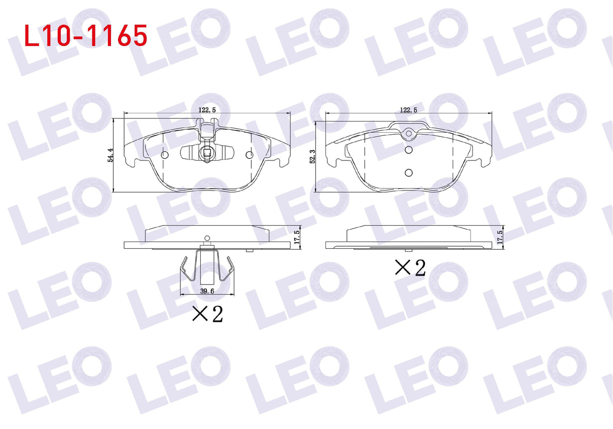 LEO L10-1165 Brake Pad Rear Mercedes C Series (W204) C 180 2007-2014 / C 200 CDI 2007-2014 / C 220 CDI 2007-2014 — Brake Pads