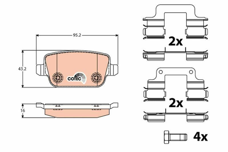 TRW GDB1708 Rear Brake Pads - Compatible with Ford Mondeo IV, S-Max & More