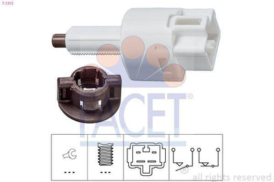 Facet 7.1212 Brake Tail Lamp Switch Citroen C1 107 1.0 05-14 Avensis 01-09