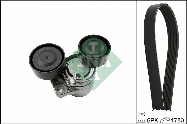 INA 529051010 V-Belt Set E90 LCI-E91 LCI-E92 LCI-E93 LCI-F06-F07-F11-F12-F13-7F01-F02-X1 E84-X5 E70 LCI-X N47n-N57n 1 — Belts