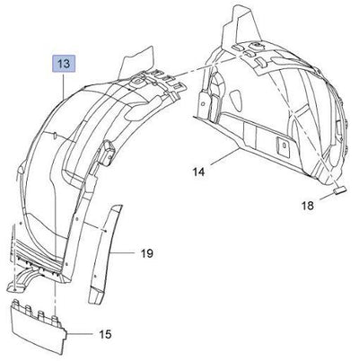 PSA 13373507 Opel Astra J Front Left Shroud Part Front Side Genuine