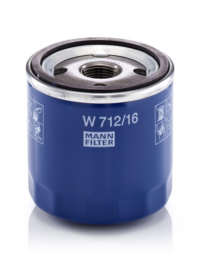 Mann W 712/16 Oil Filter Fiat Doblo 1.2 03-04; Bravo Marea Palio Brava Punto/Stilo Alfa 145-166 — Oil Filters