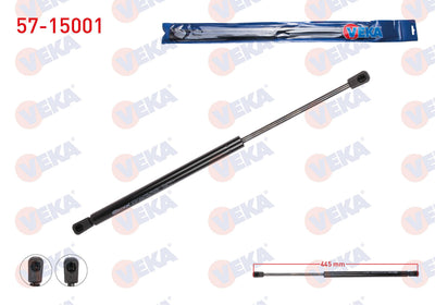 Veka 57-15001 Trunk Gas Strut 445mm / 420N Citroen C3 (Fc) 2002-2009 — Support Rods & Struts