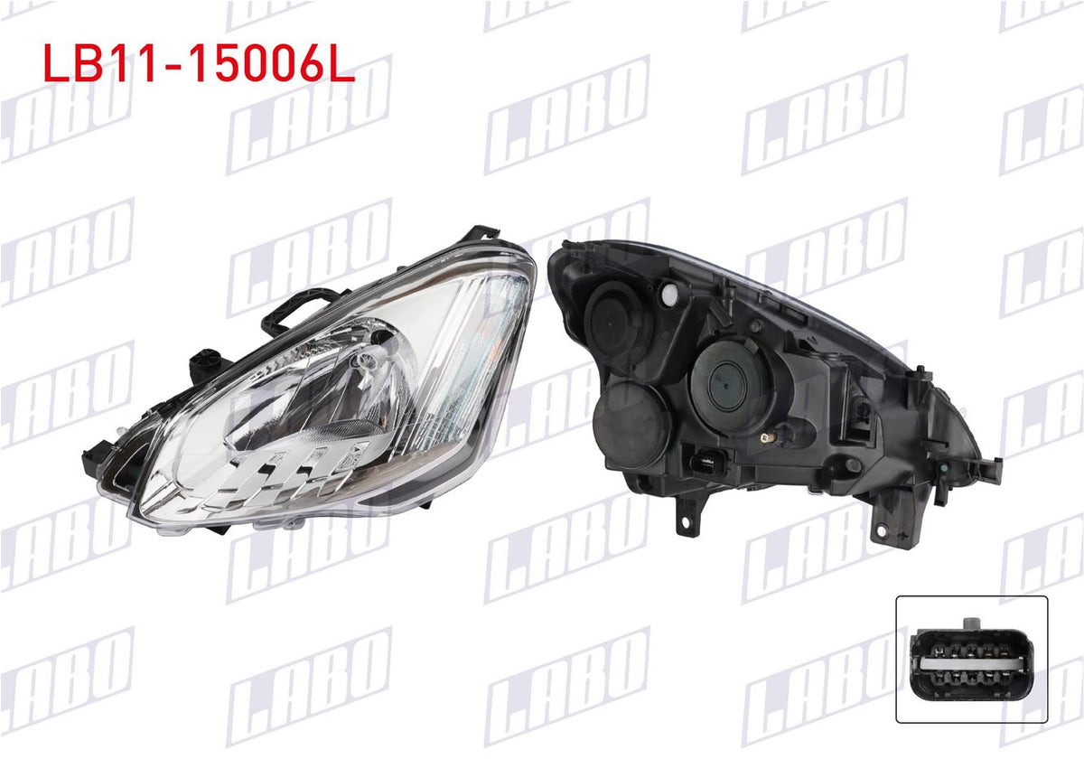 LABO LB11-15006L Headlight Left Citroen Berlingo 2012-2016 / Partner Tepee — Headlights