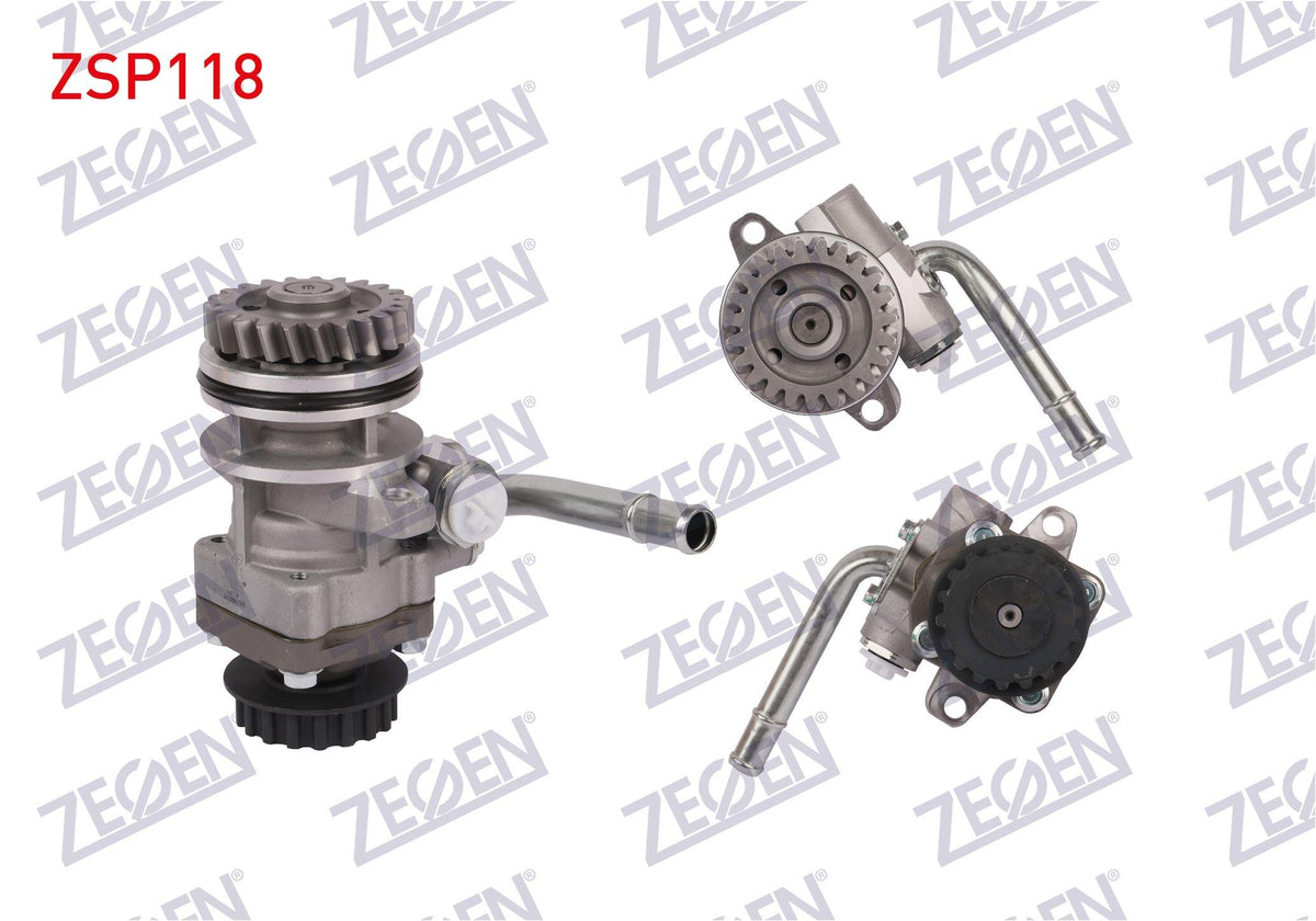 Zegen ZSP118 Power Steering Pump 125 Bar with Pulley Coklu Belt VW Transporter V 2.5 TDI 2003-2011 / T — Steering Rack & Pump