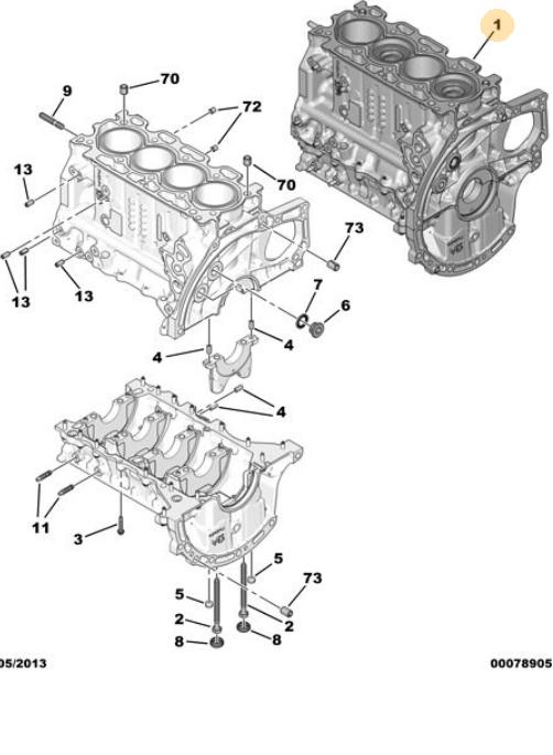 Citroen C4 DV6C 93 BG Euro5 - Piston Segment Block Service Product — Citroën, Pistons & Rotating