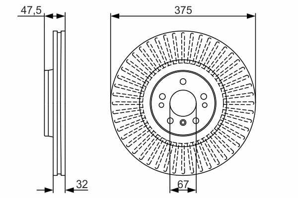BOSCH Brake Disc - Mercedes GL-Class X164 — Brake Rotors & Drums