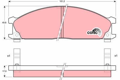 TRW GDB766 Brake Pad Front Pathfinder 86-04, Pick-Up D22 98-02 and 2 more models — Brake Pads