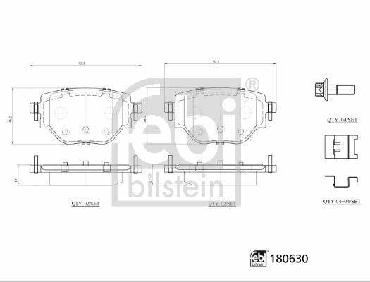 FEBI 180630 Rear Brake Pads for Peugeot & Opel