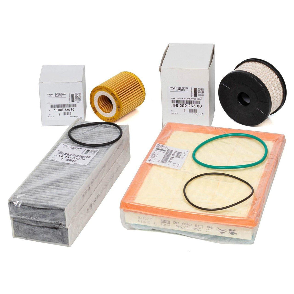 Peugeot 208 1.5 Bluehdi Oil Filter Maintenance Set - Original Filters — Oil Filters